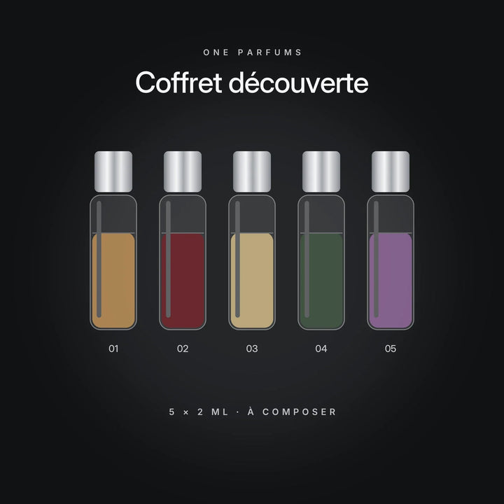 Coffret découverte ONE PARFUMS, cinq décants de 2 ml
